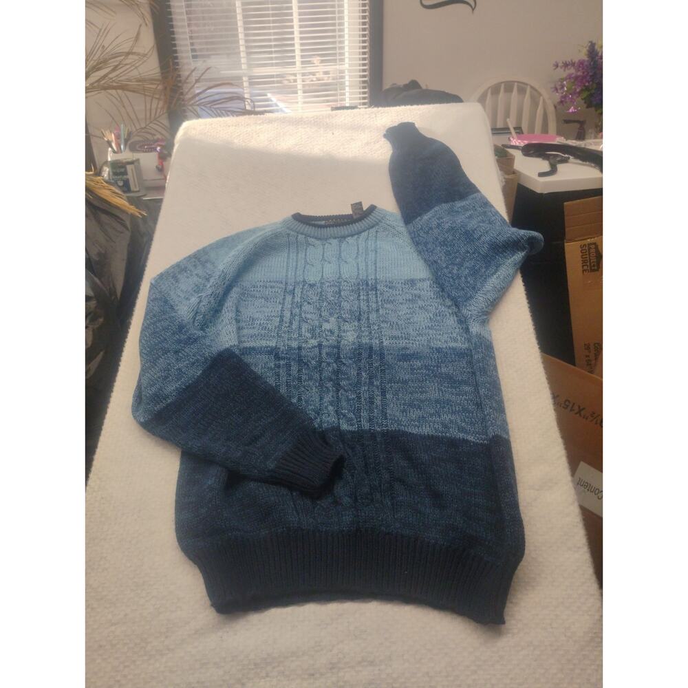 Vintage Sweater Mens XL Black Gray Geometric Knit USA Made 1990s Y2k Old Money